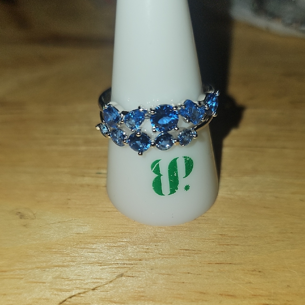 Sapphire Blue Crystal Ring